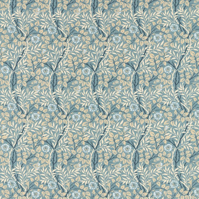 Sweet Briar Fabric - Mineral/Linen - Morris & Co - 227241 - Premier Wallcovering
