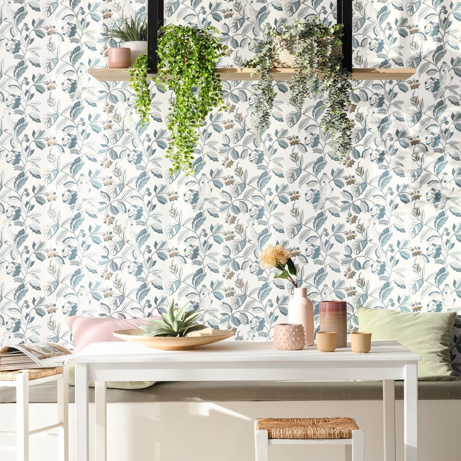 Sweet Feathers Wallpaper - Smoke Blue - Caselio - 102626023