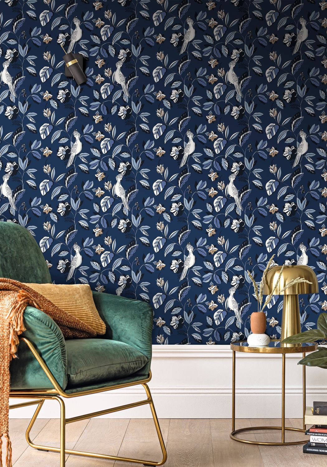 Sweet Feathers Wallpaper - Midnight Blue - Caselio - 102626220