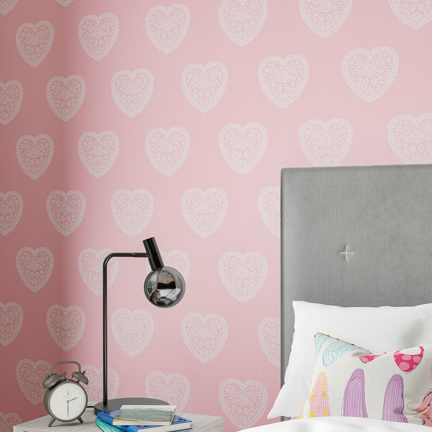 Sweet Heart Wallpaper - Pink - HLTF112659 - Harlequin 