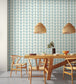 Swim Swam Swan Wallpaper - Sky / Chai - NART112809 - Scion