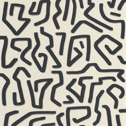 Symbol Milano Sixties Wallpaper - Lin And Noir - Casadeco - 89350990 - Premier Wallcovering