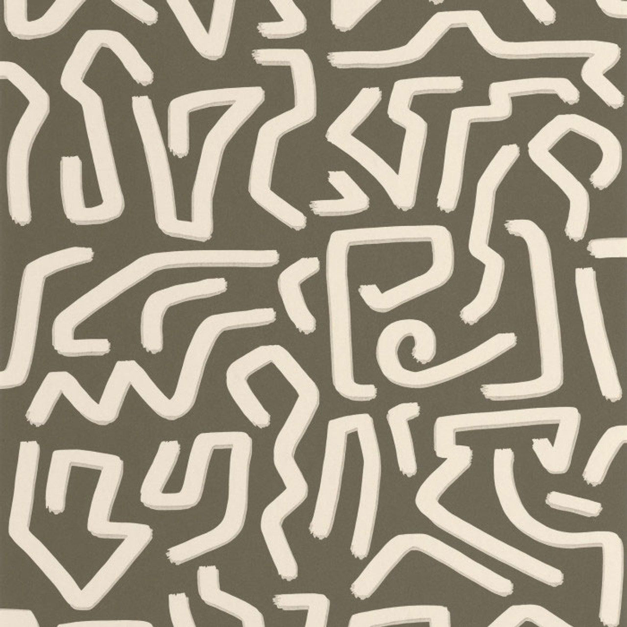 Symbol Milano Sixties Wallpaper - Kaki - Casadeco - 89357505 - Premier Wallcovering