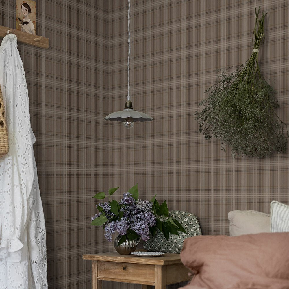 Tailor´s Tweed Wallpaper - Dark Brown - Boråstapeter - 3579 - Premier Wallcovering