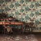 Tally Ho Wallpaper - Teal/Ruby - DVIN214597 - Sanderson