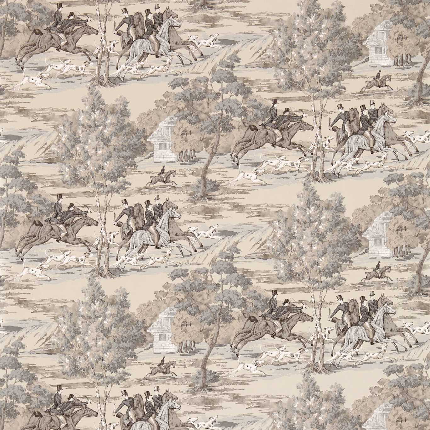 Tally Ho Wallpaper - Pearl/Grey - DVIN214599 - Sanderson
