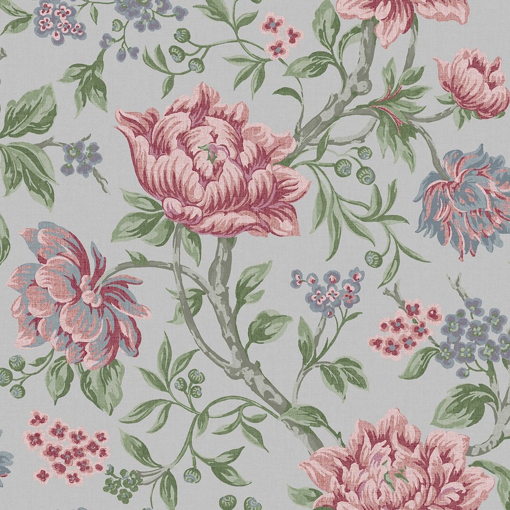 Tapestry Floral Wallpaper - Slate Grey - Laura Ashley - 113408 - Premier Wallcovering