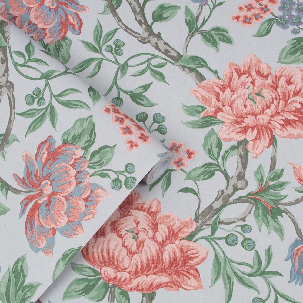 Tapestry Floral Wallpaper - Slate Grey - Laura Ashley - 113408 - Premier Wallcovering