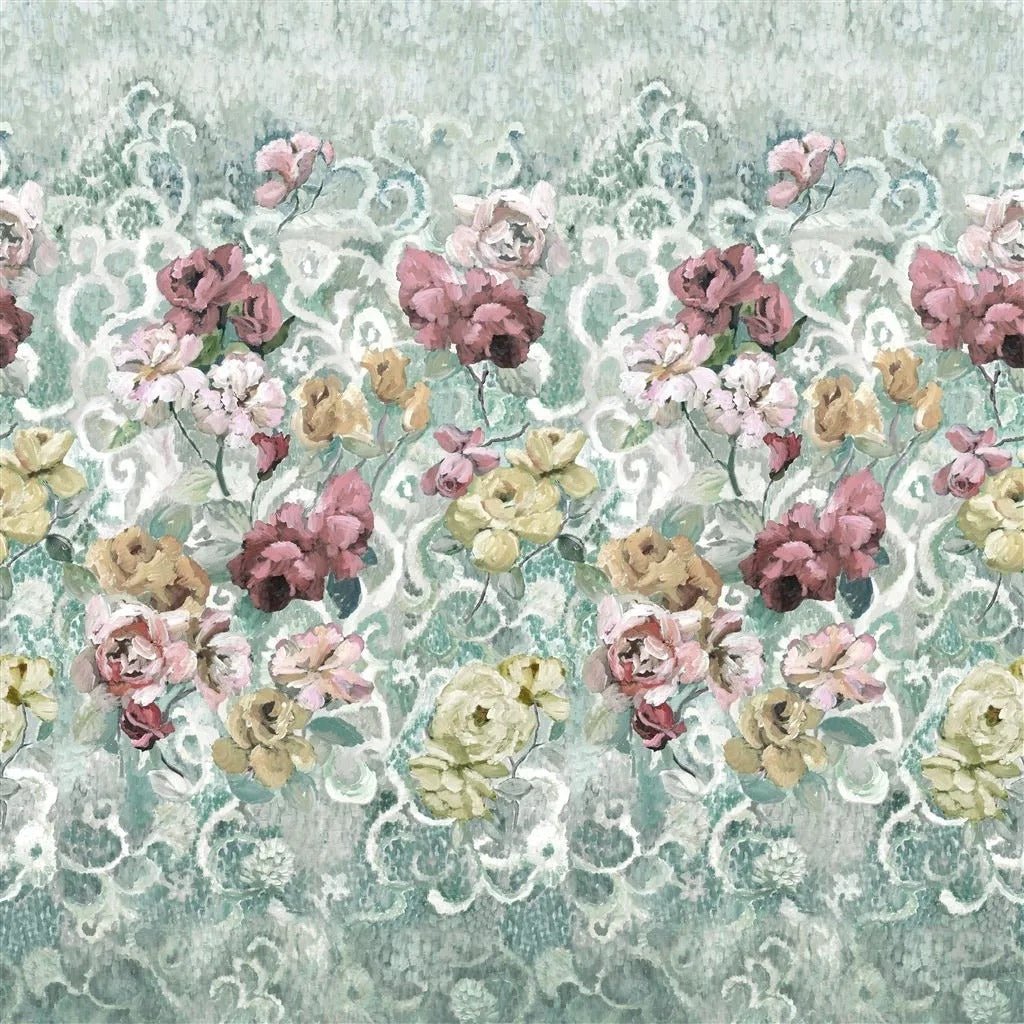 Tapestry Flower Wallpaper - Eau de Nil - PDG1153/03 - Designers Guild