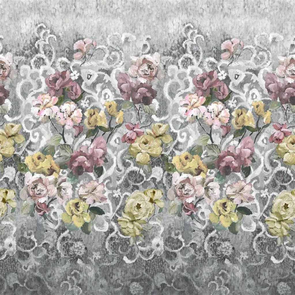 Tapestry Flower Wallpaper - Platinum - PDG1153/04 - Designers Guild