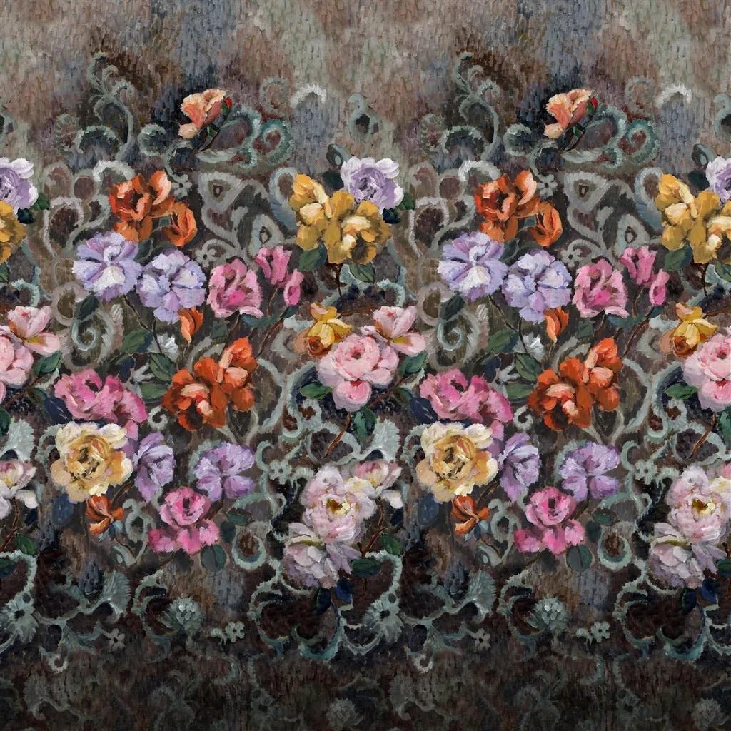 Tapestry Flower Wallpaper - Damson - PDG1153/02 - Designers Guild