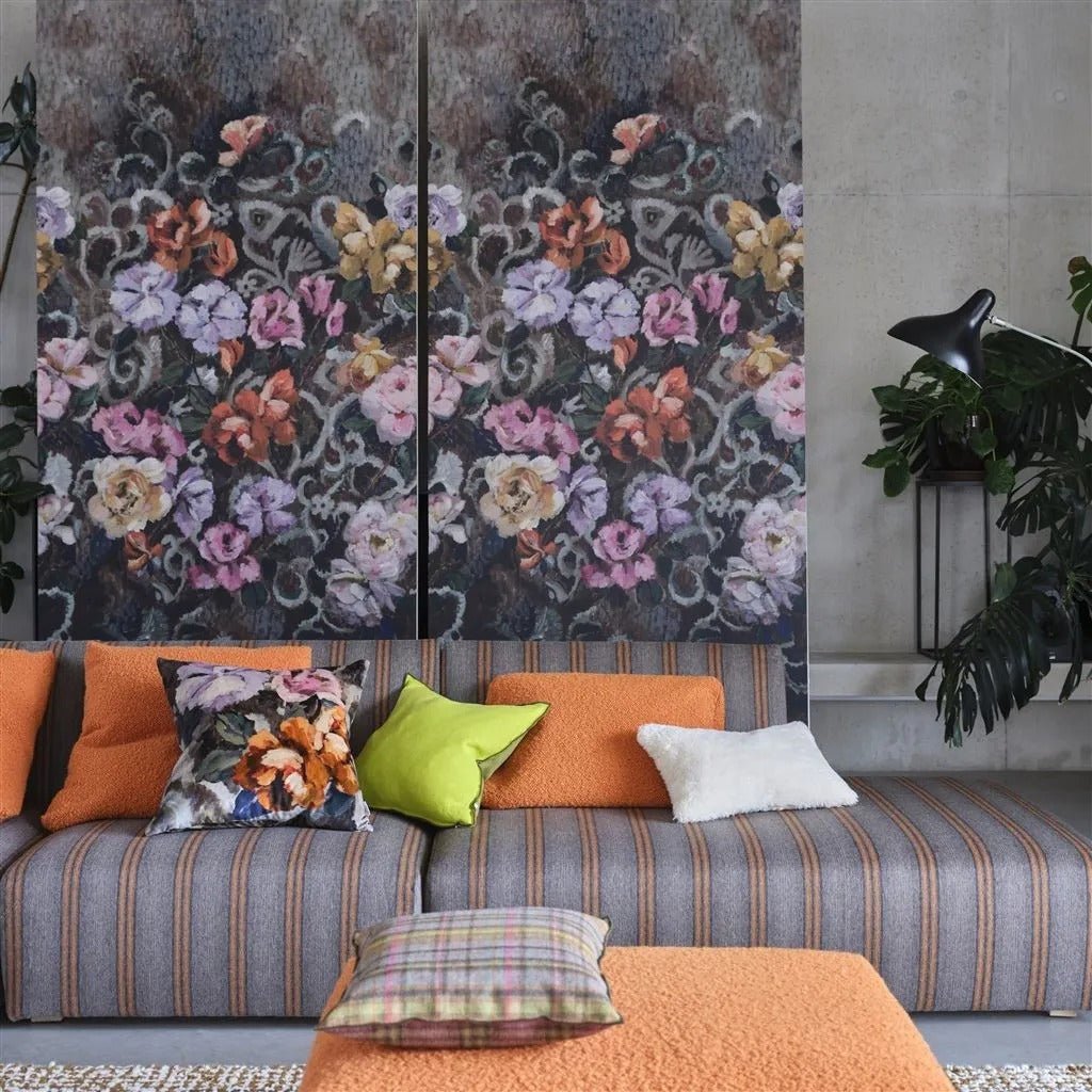 Tapestry Flower Wallpaper - Damson - PDG1153/02 - Designers Guild