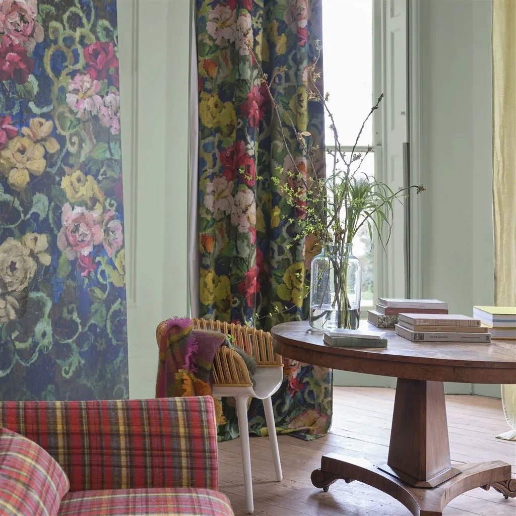 Tapestry Flower Wallpaper - Vintage Green - PDG1153/01 - Designers Guild