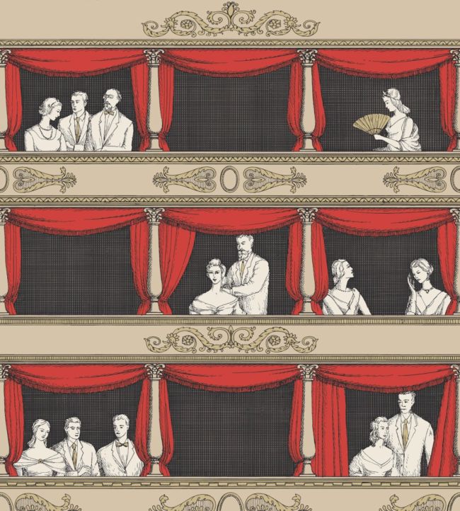 Teatro Wallpaper - Linen & Rouge - 114/18037 - Cole & Son - Premier Wallcovering
