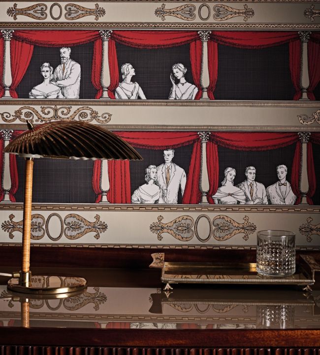 Teatro Wallpaper - Linen & Rouge - 114/18037 - Cole & Son - Premier Wallcovering