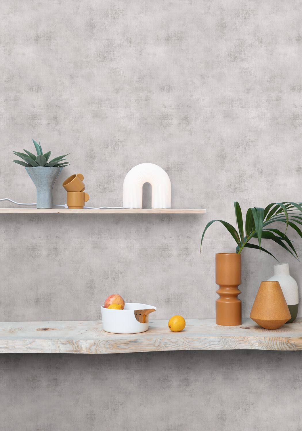 Telas 2 Uni Metalises Wallpaper - Gris Clair - Caselio - 102079009