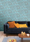 Telas 2 Uni Metalises Wallpaper - Turquoise - Caselio - 102076299
