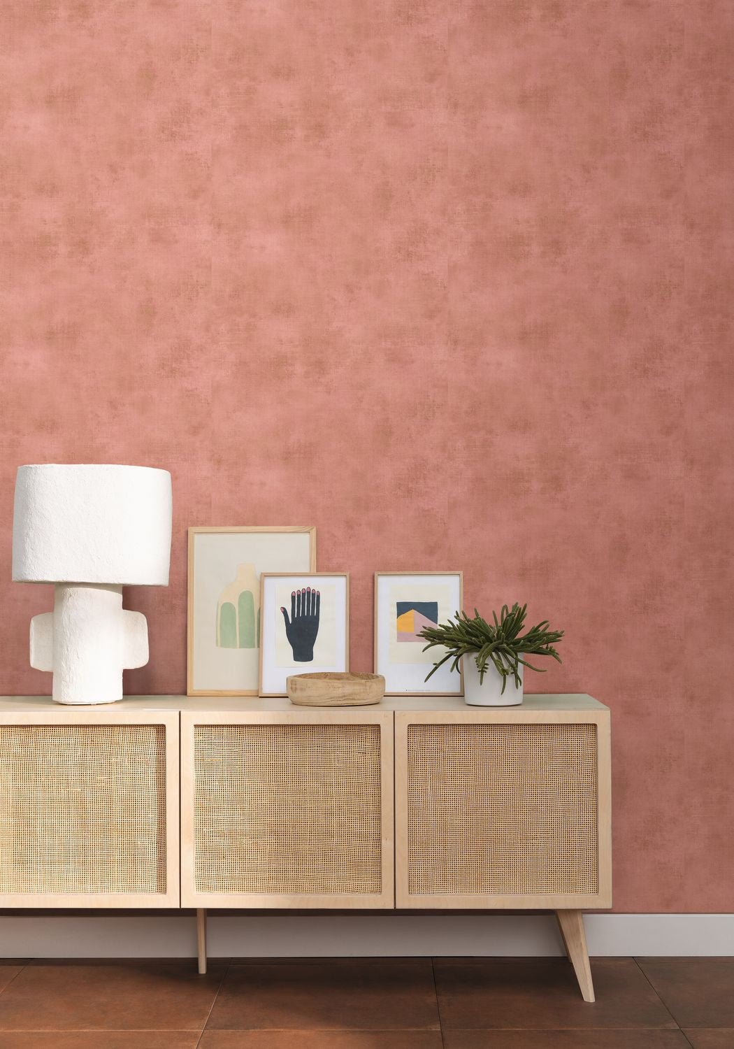 Telas 2 Uni Metalises Wallpaper - Peche - Caselio - 102074028