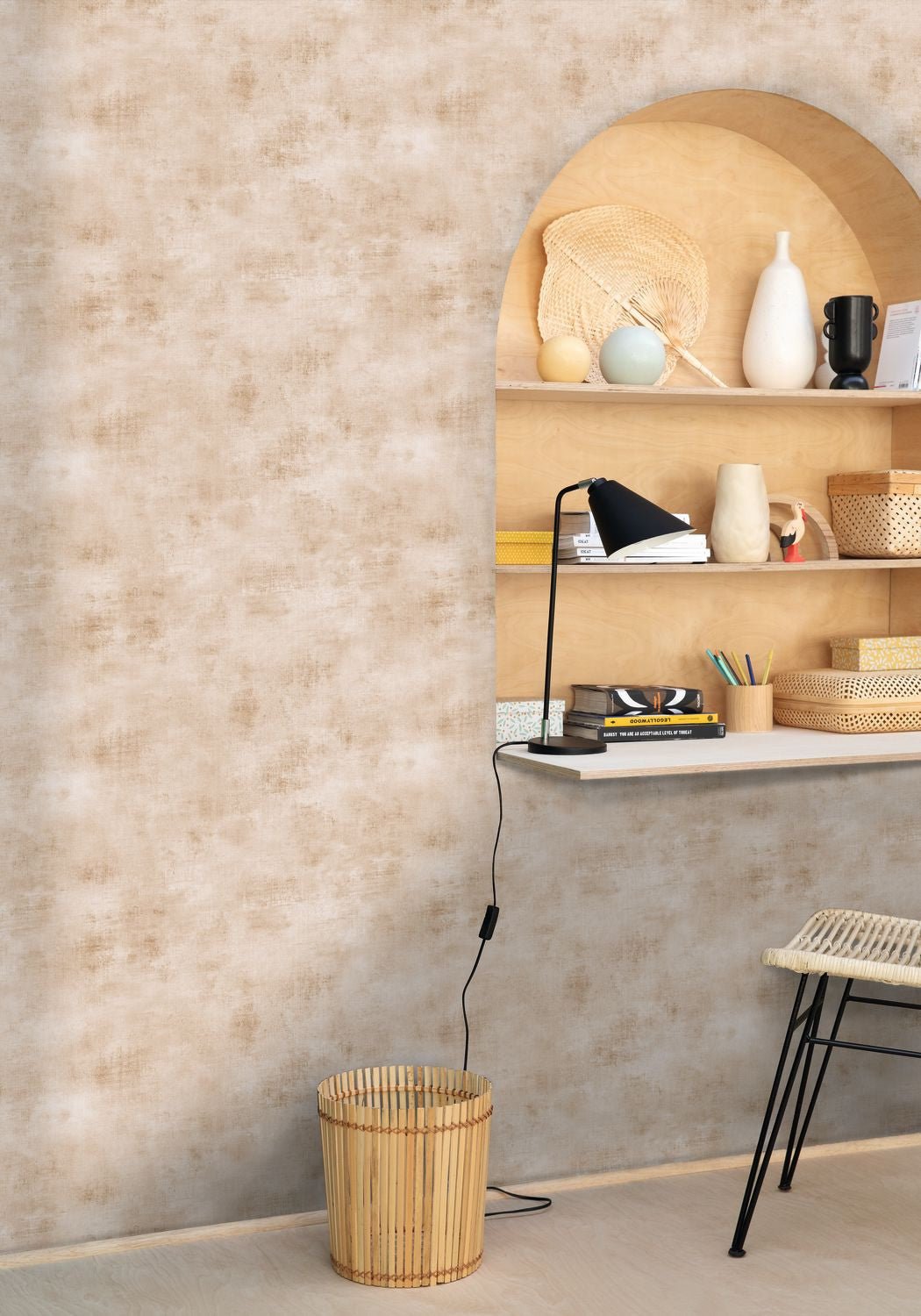 Telas 2 Uni Metalises Wallpaper - Blanc Or - Caselio - 102070120