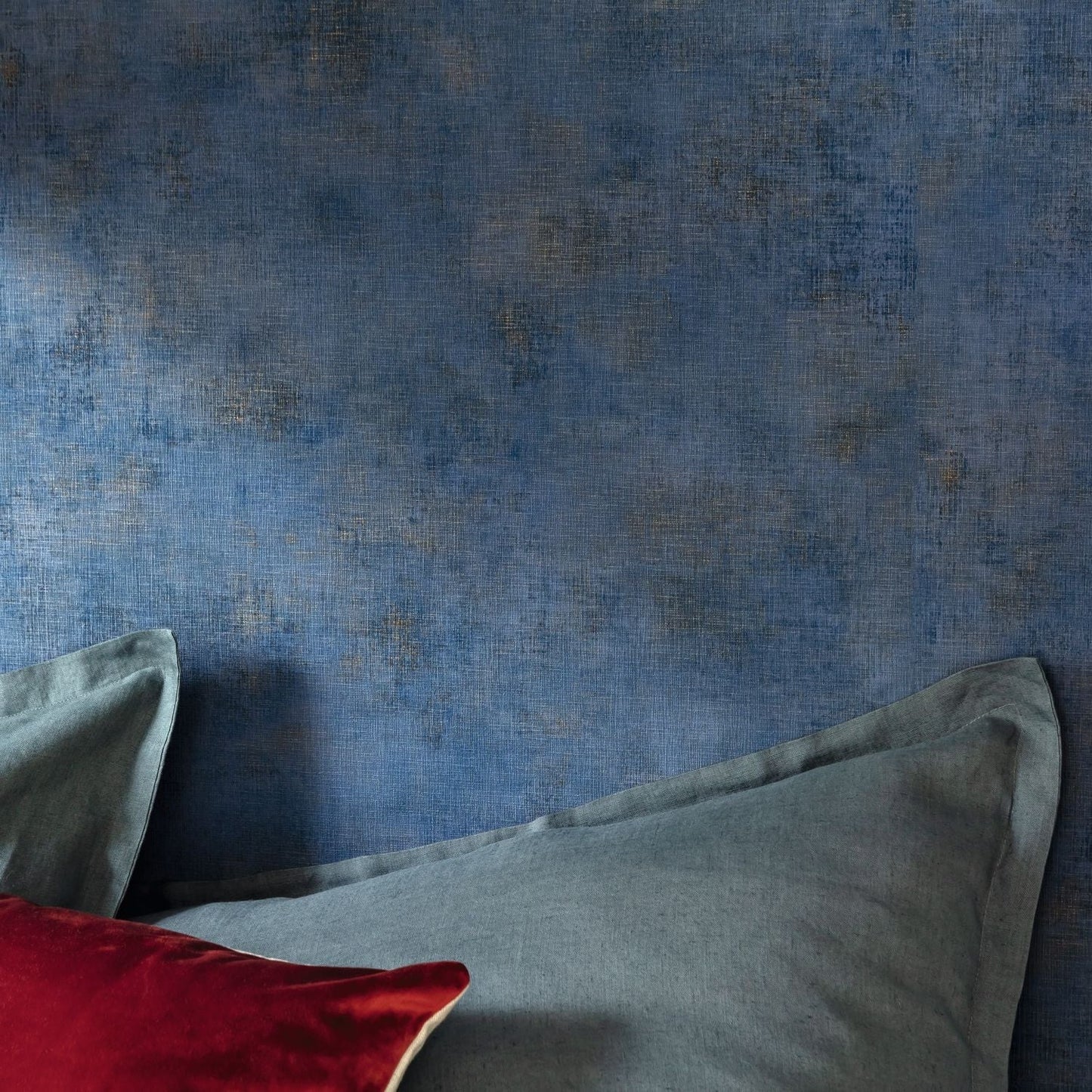 Telas 2 Uni Metalises Wallpaper - Bleu - Caselio - 102076336
