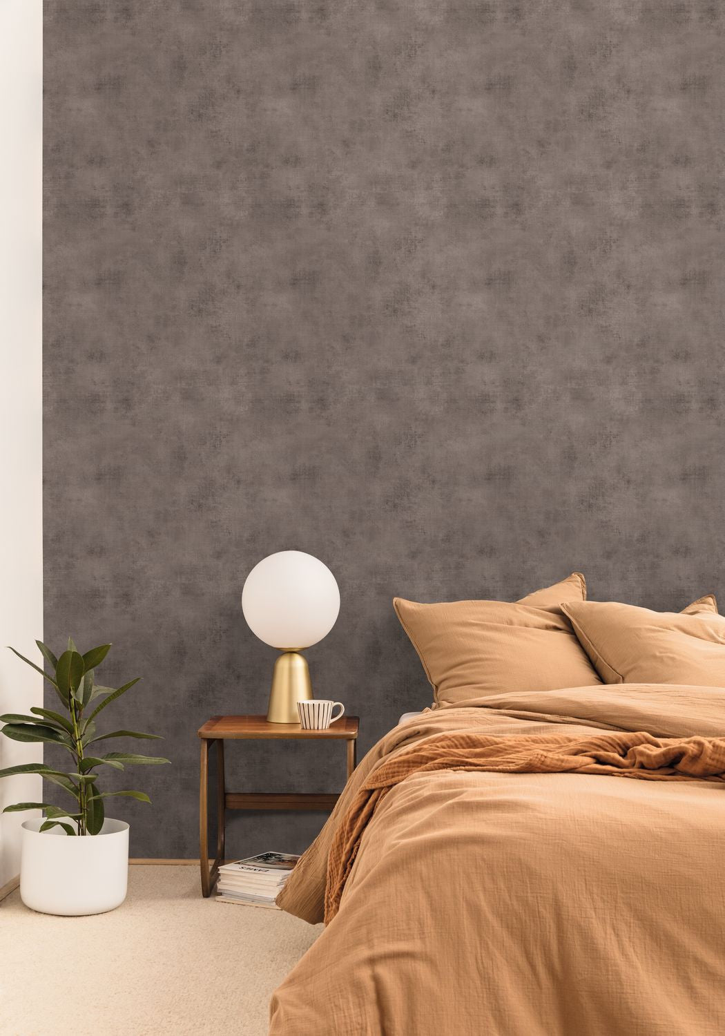 Telas 2 Uni Wallpaper - Brun - Caselio - 102062273