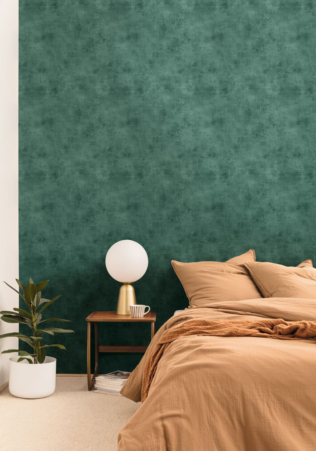 Telas 2 Uni Wallpaper - Emeraude - Caselio - 102067781