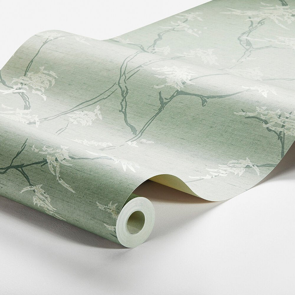 Temple Tree Wallpaper - Grey - Green - Boråstapeter - 3103 - Premier Wallcovering