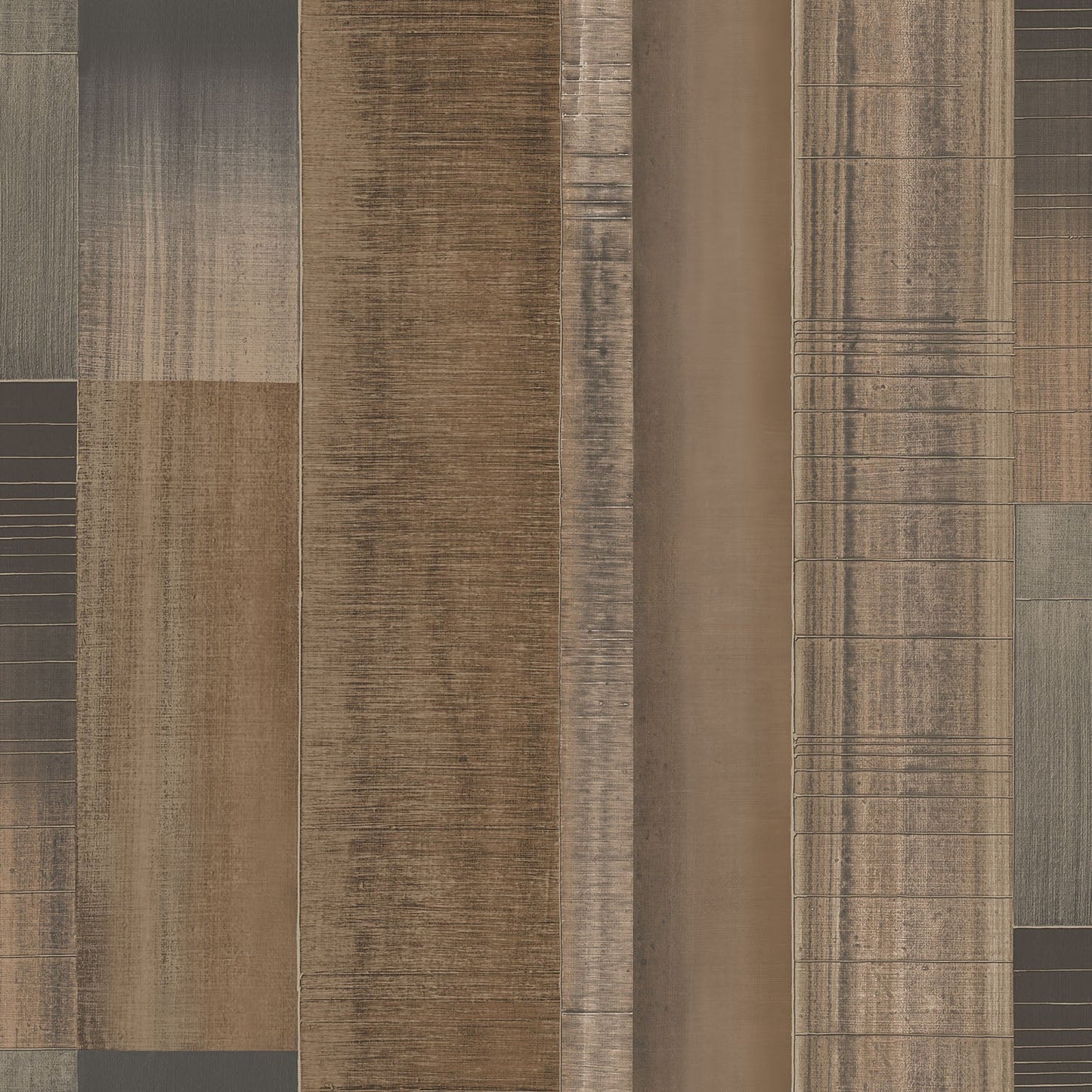 Texstyle Agen Stripe Wallpaper - Brown / Black / Metallic Ink - Galerie - G56572 - Premier Wallcovering