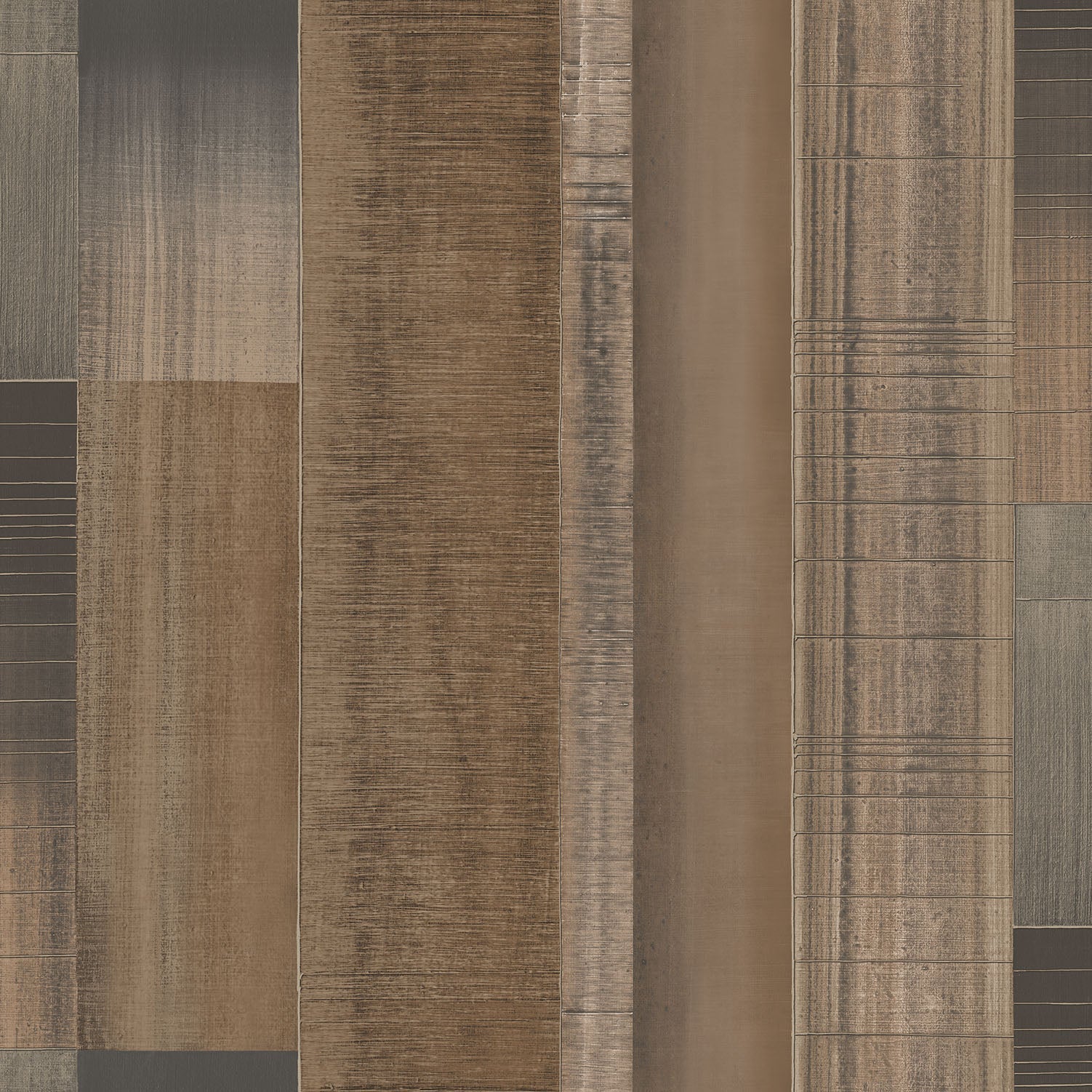 Texstyle Agen Stripe Wallpaper - Brown / Black / Metallic Ink - Galerie - G56572 - Premier Wallcovering