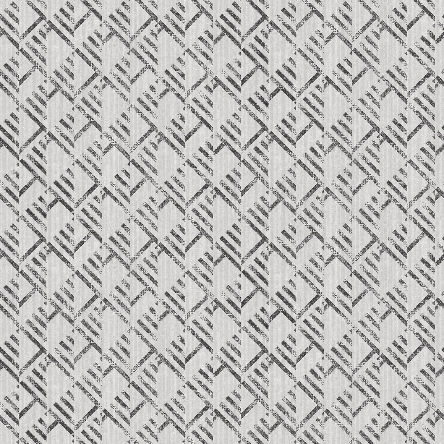 Texstyle Block Flock Wallpaper - Black / Light Grey - Galerie - G56578 - Premier Wallcovering