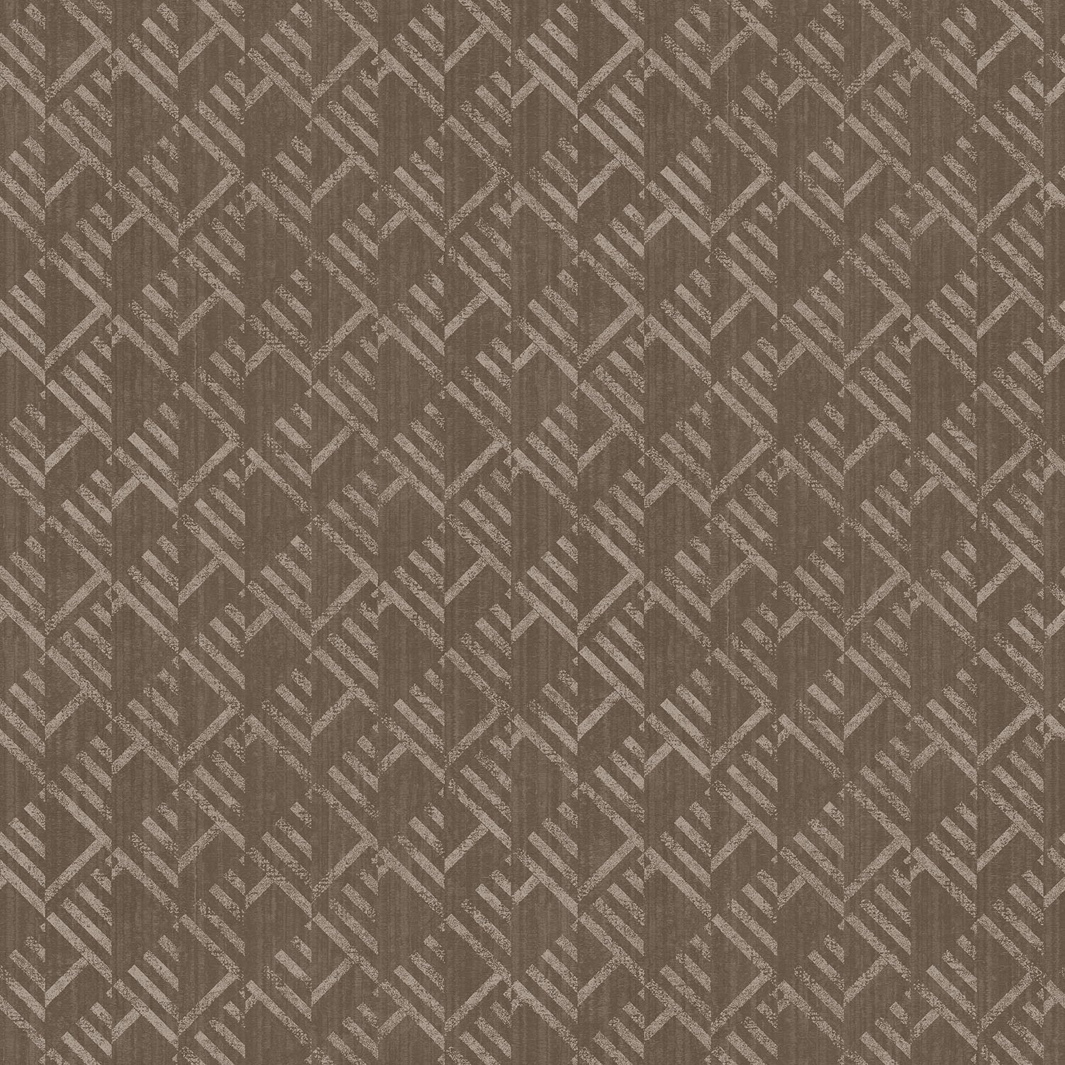Texstyle Block Flock Wallpaper - Brown - Galerie - G56579 - Premier Wallcovering