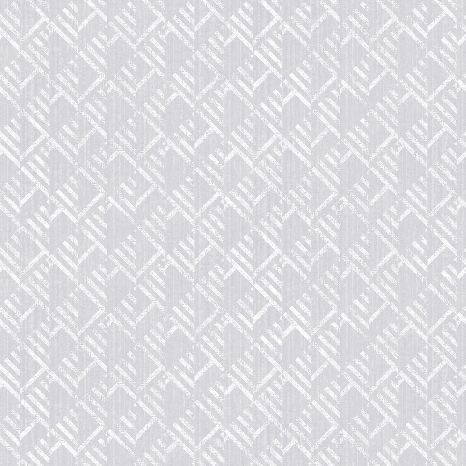 Texstyle Block Flock Wallpaper - Light Grey / Silver Metallic - Galerie - G56580 - Premier Wallcovering