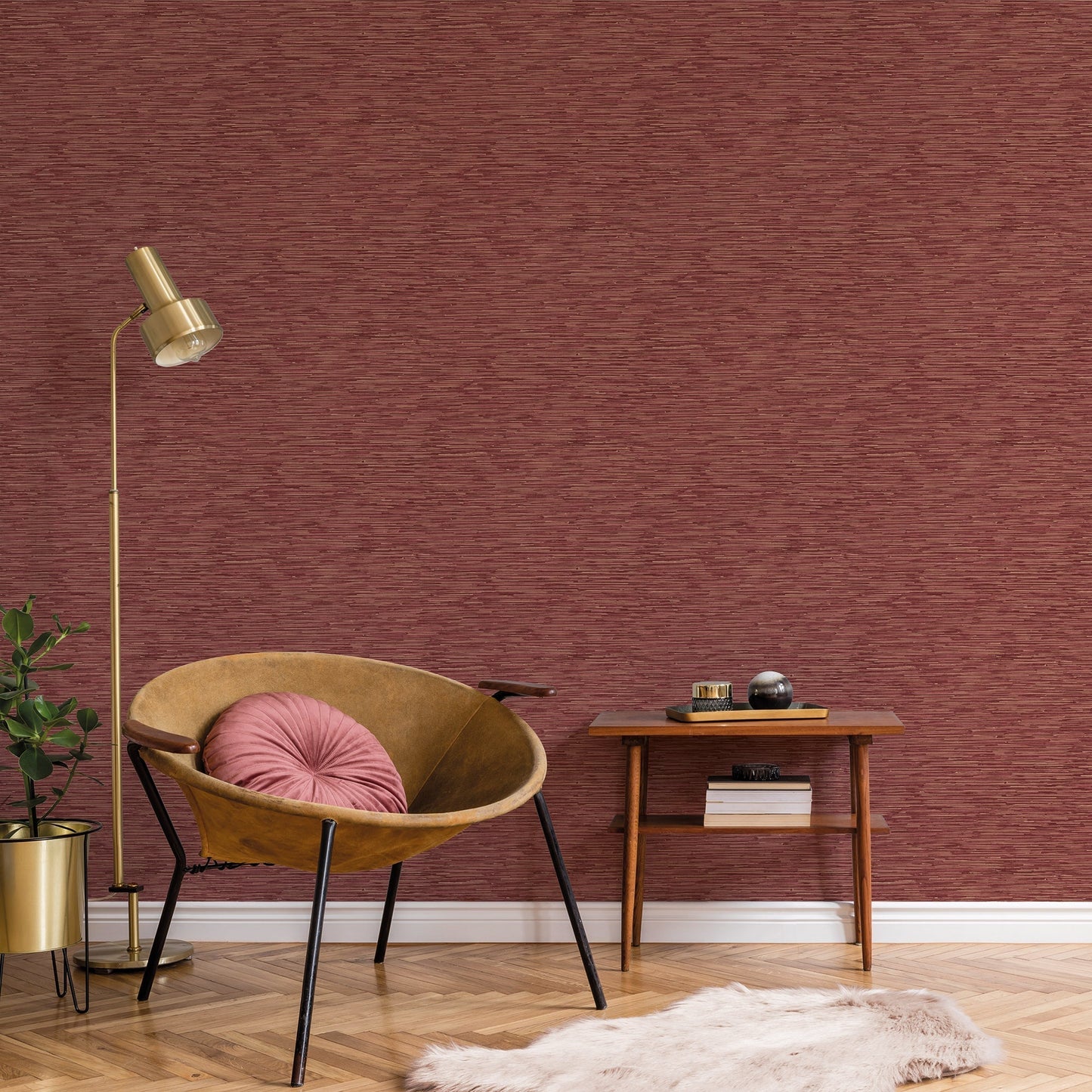 Texstyle Bronze Effect Wallpaper - Terracotta / Red / Rose Gold - Galerie - G56590 - Premier Wallcovering