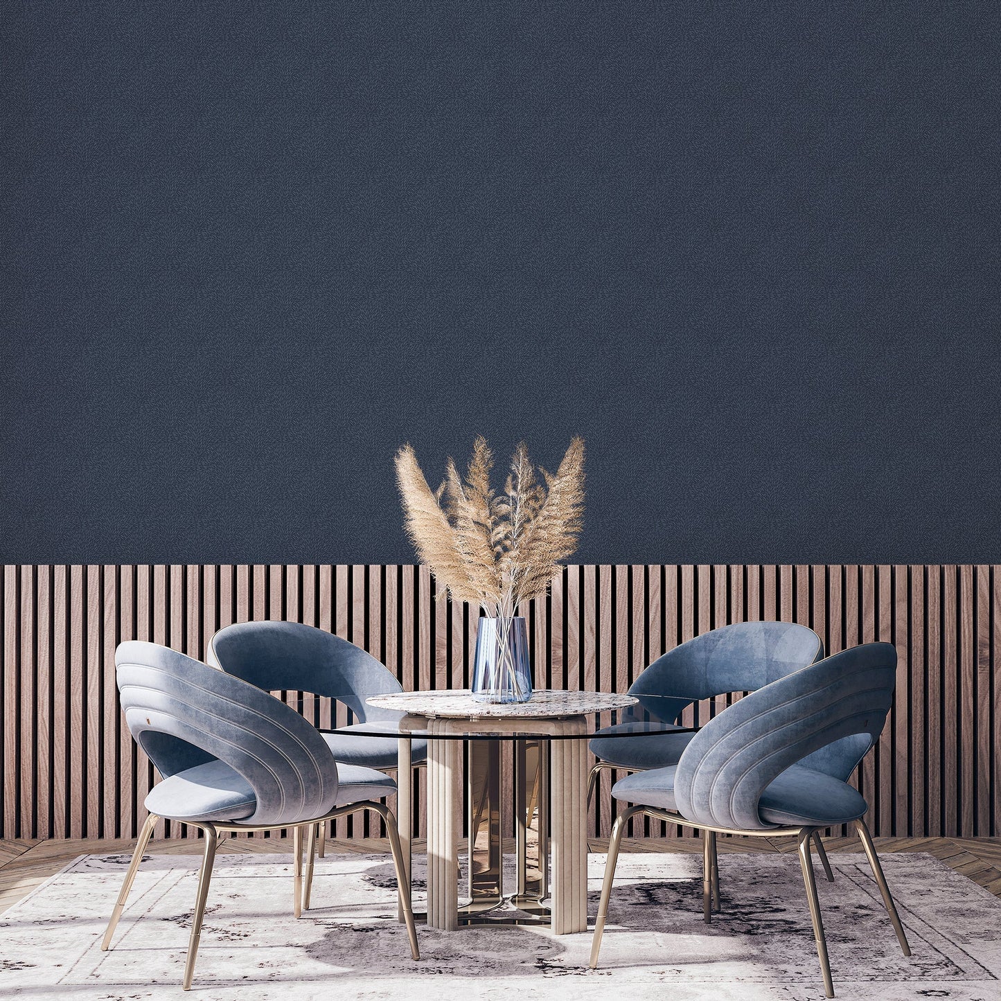 Texstyle Hedgehog Wallpaper - Navy - Galerie - G56607 - Premier Wallcovering