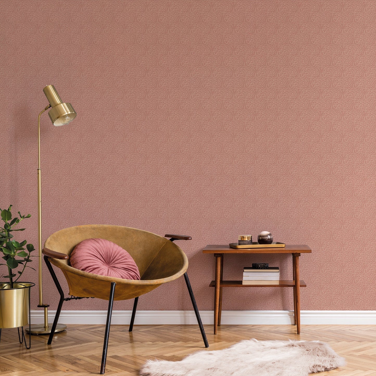 Texstyle Hedgehog Wallpaper - Terracotta / Rose Gold - Galerie - G56609 - Premier Wallcovering