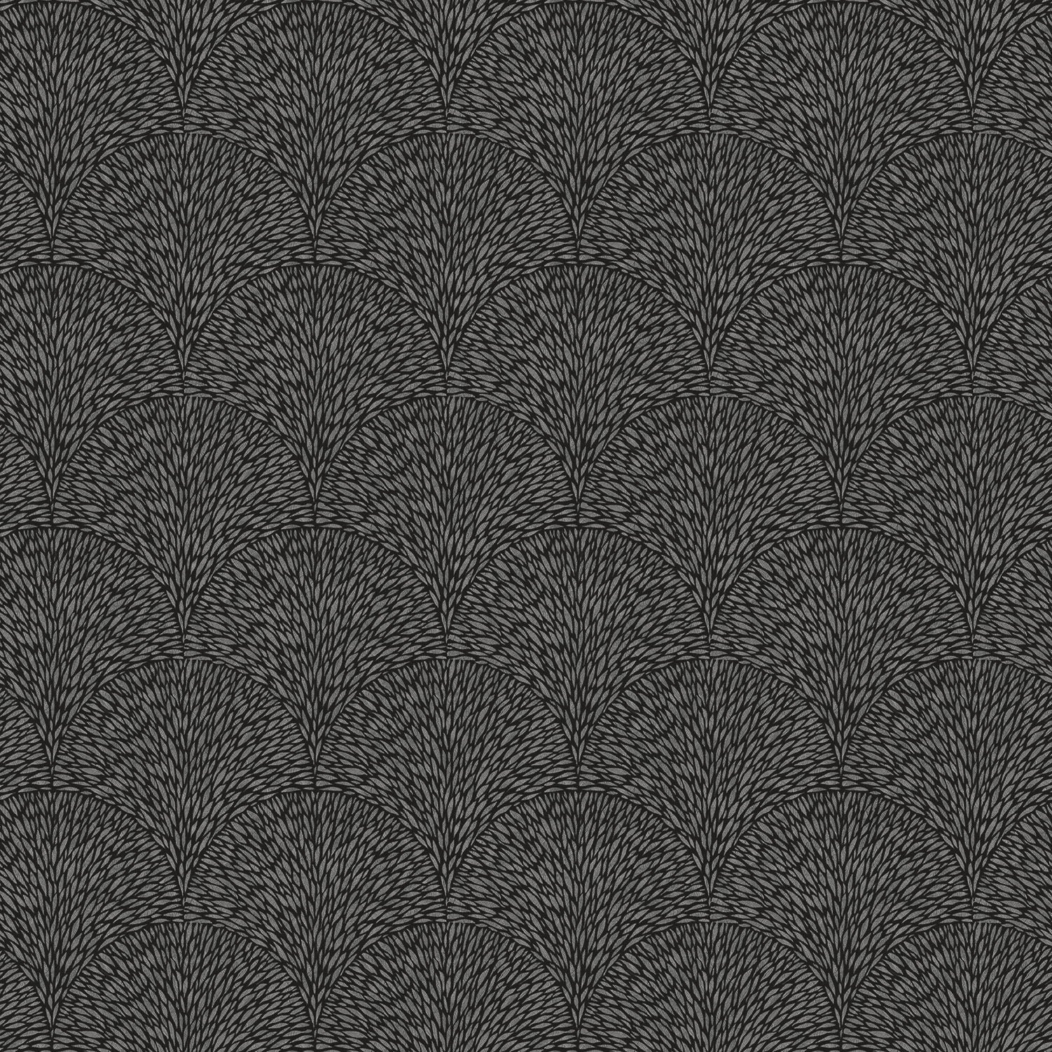 Texstyle Hedgehog Wallpaper - Black / Silver Metallic - Galerie - G56603 - Premier Wallcovering