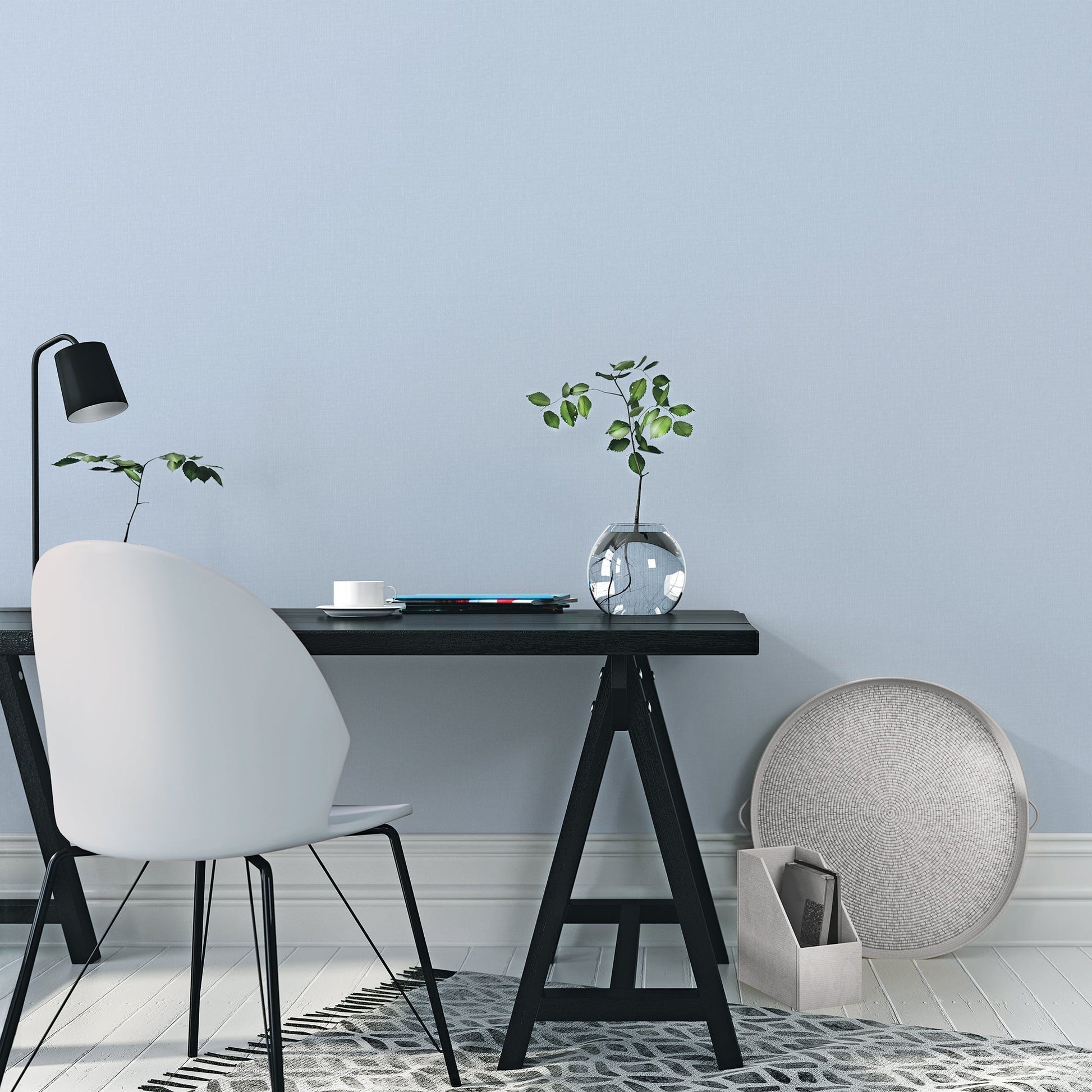 Texstyle Hex Texture Wallpaper - Blue / Metallic Ink - Galerie - G56613 - Premier Wallcovering