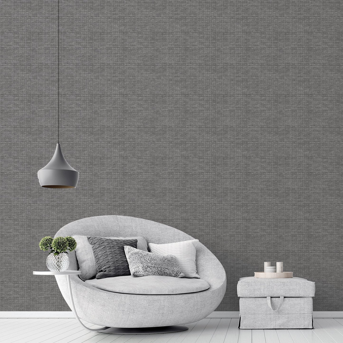 Texstyle Woven Weave Texture Wallpaper - Black / Silver Metallic - Galerie - G56631 - Premier Wallcovering