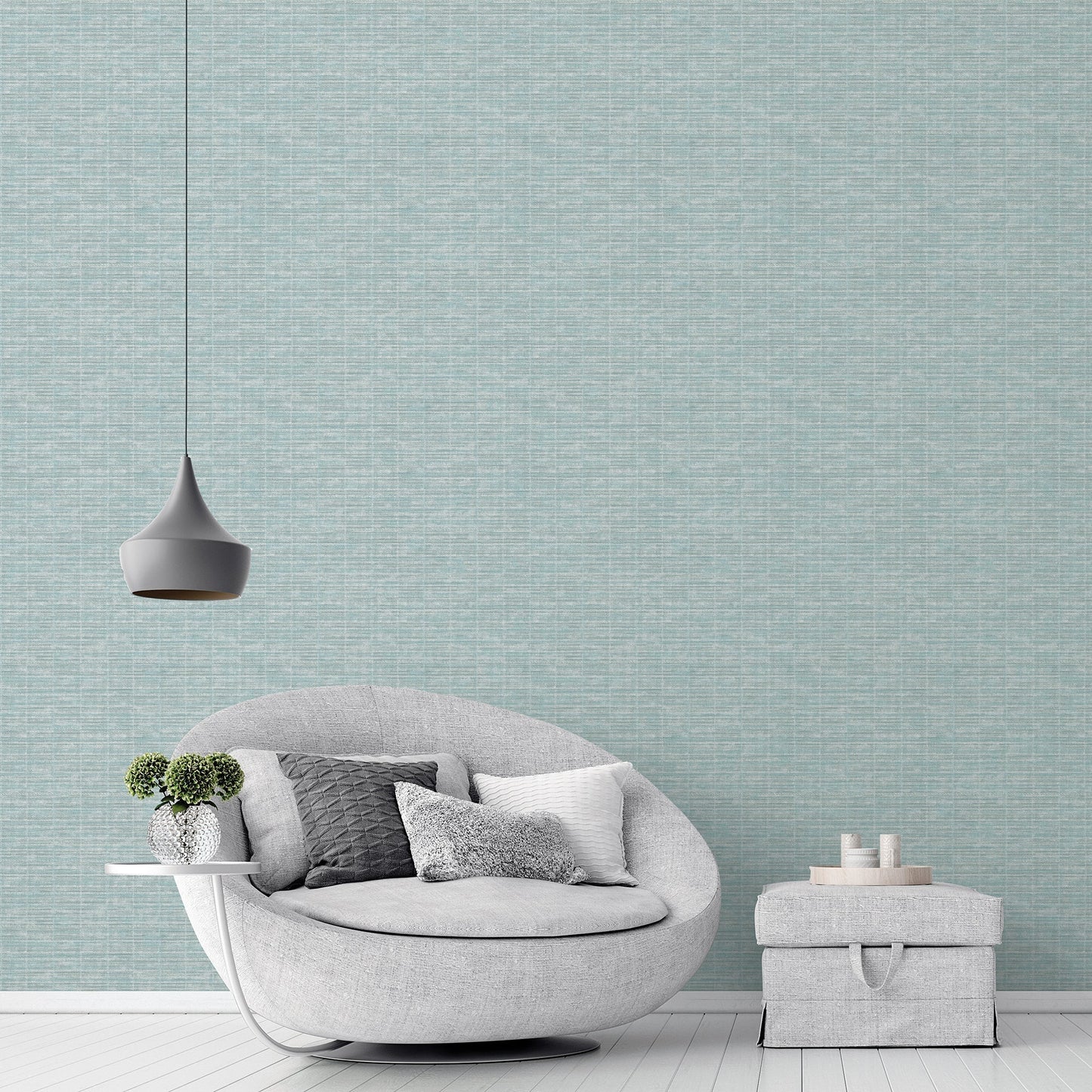 Texstyle Woven Weave Texture Wallpaper - Green - Galerie - G56634 - Premier Wallcovering