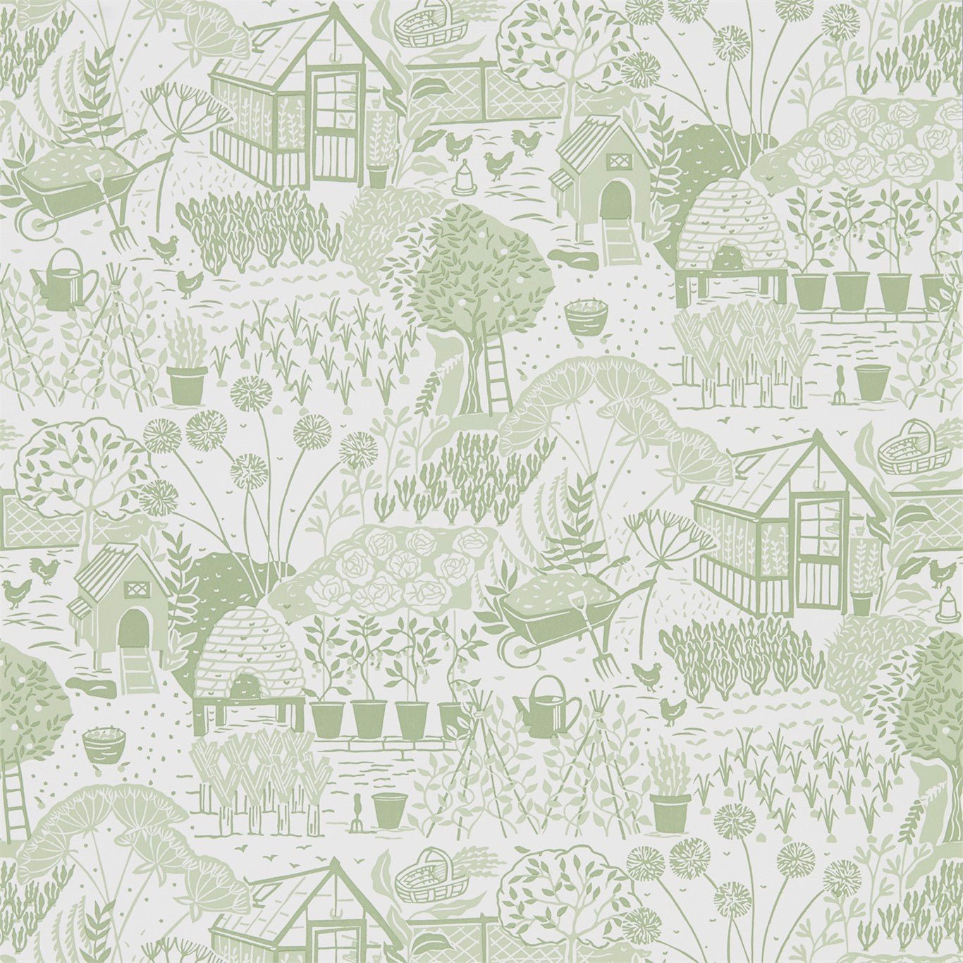 The Allotment Wallpaper - Fennel - Sanderson - DHPO216351