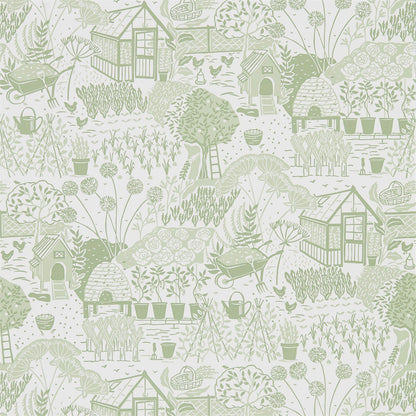 The Allotment Wallpaper - Fennel - Sanderson - DHPO216351