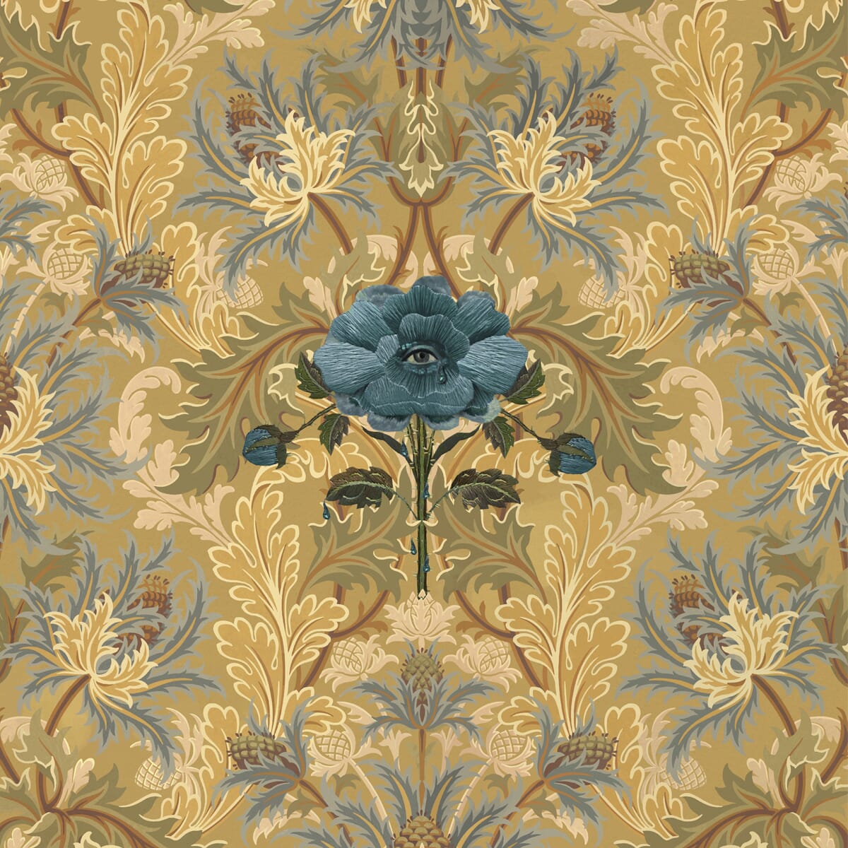 The Blue Rose Weeping Wallpaper - House of Hackney - 1 - WA - BRW - DI - AUO - XXX - Premier Wallcovering