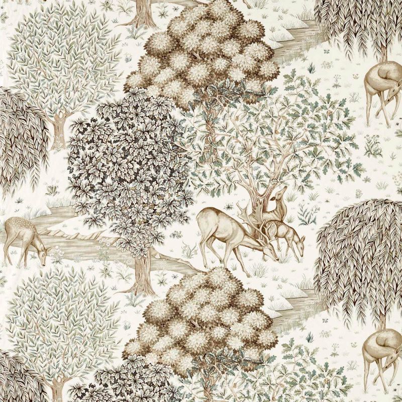 The Brook Wide Width Fabric - Sage/Linen - Morris & Co - 227273 - Premier Wallcovering