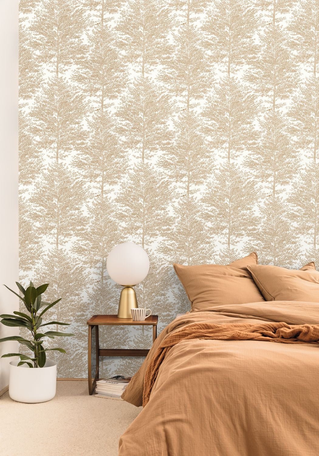 The Place To Bed Cosy Nest Wallpaper - Blanc Or - Caselio - 101801024