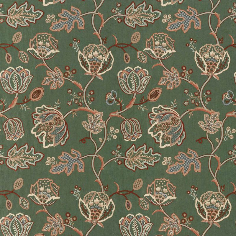 Theodosia Embroidery Fabric - Bottle Green - Morris & Co - 236821 - Premier Wallcovering