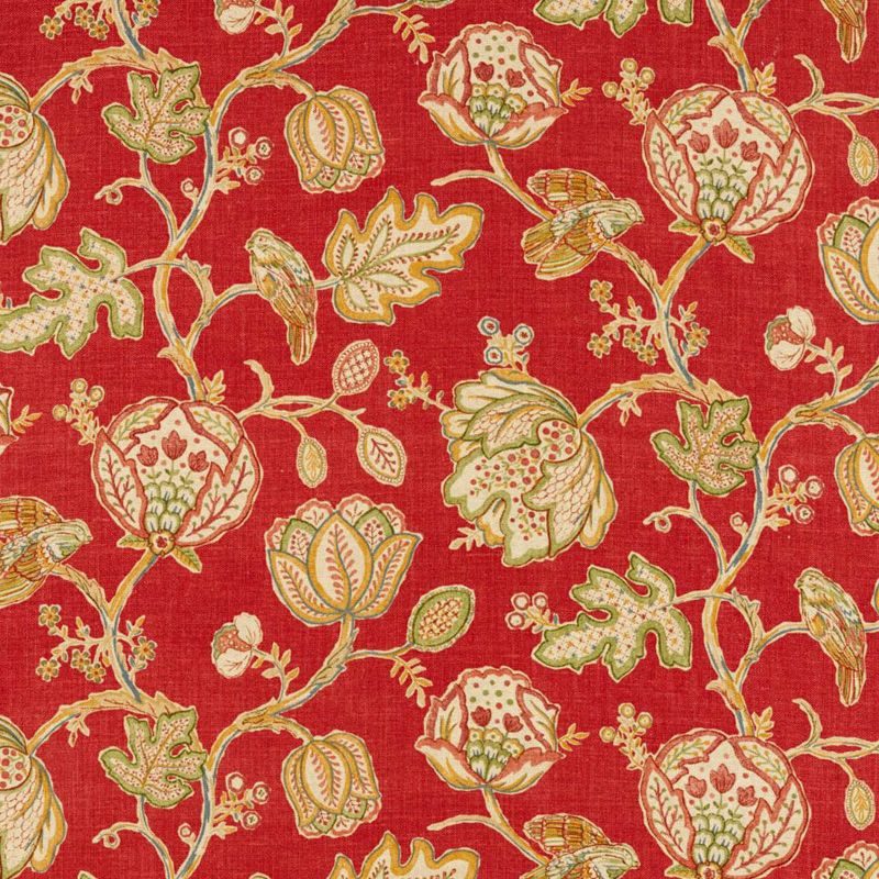 Theodosia Fabric - Red - Morris & Co - 226594 - Premier Wallcovering