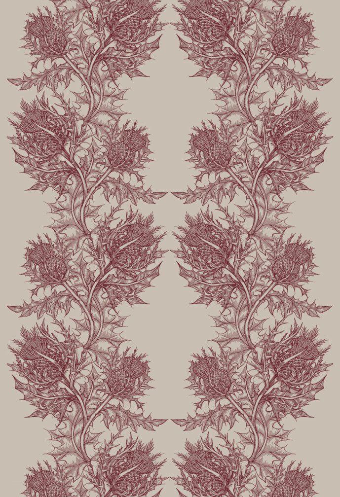 Thistle Fabric - Red - Timorous Beasties - THL/1614/05 - Premier Wallcovering