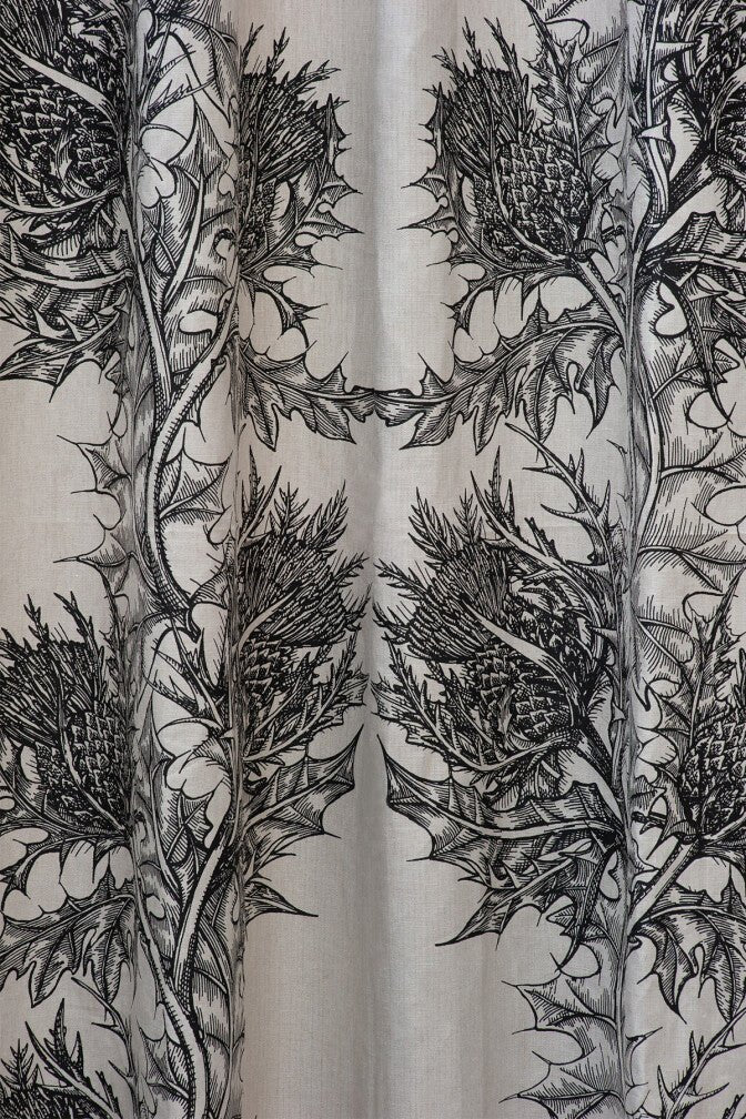 Thistle Fabric - Black - Timorous Beasties - THL/1614/02 - Premier Wallcovering