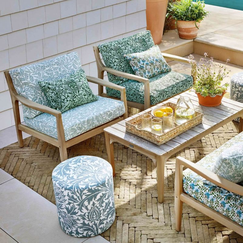 Thistle Weave Outdoor Fabric - Woad - Morris & Co - 237572 - Premier Wallcovering