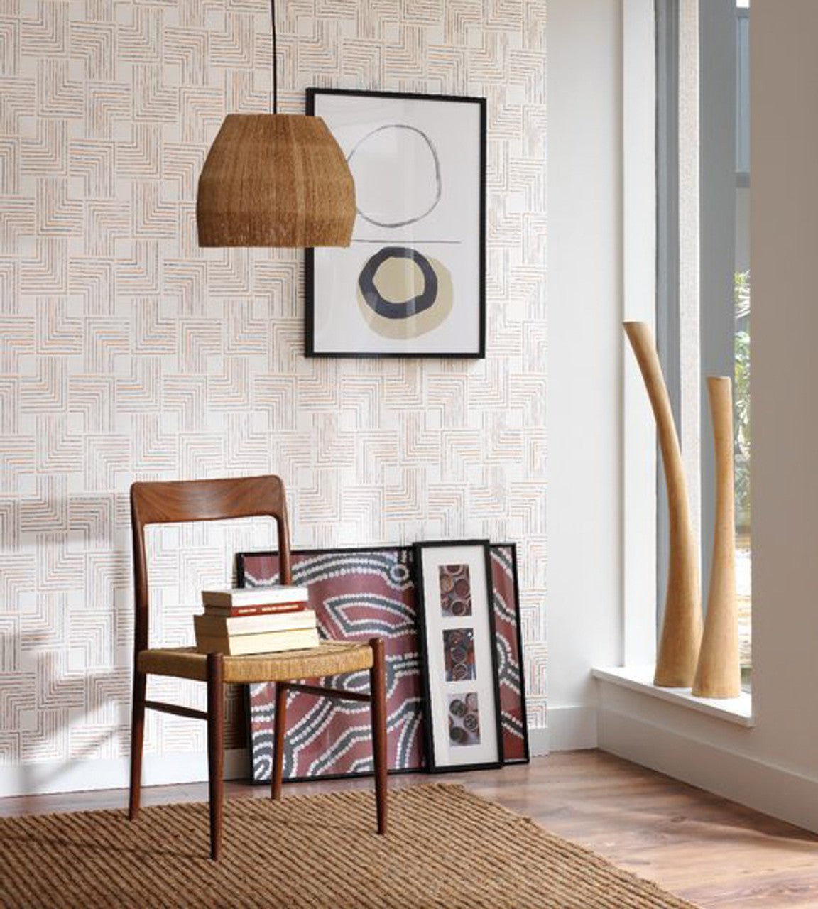 Tingari Nangara Wallpaper - Beige - Casadeco - 84390534 - Premier Wallcovering